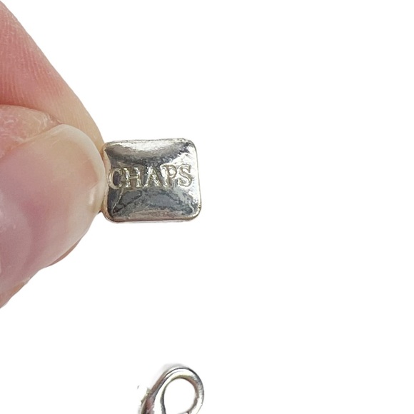 CHAPS Bright Silver Tone Multi Strand & Gold Tone Criss Cross Spacer Necklace - Picture 7 of 10